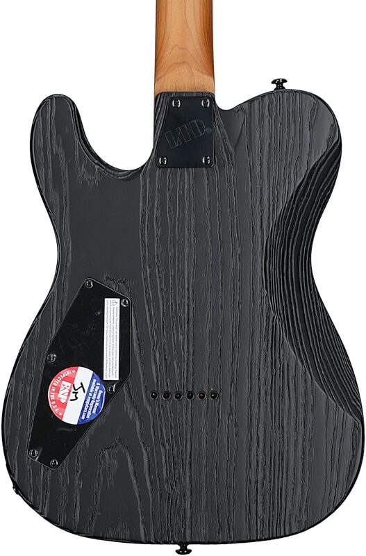 ESP LTD TE-1000 Black Blast Electric Guitar, with Seymour Duncan Pickups, Black Blast, Body Straight Back