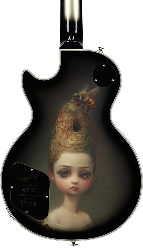 Epiphone Adam Jones Les Paul Custom Electric Guitar (with Case), &quot;Queen Bee&quot; by Mark Ryden, Body Straight Back