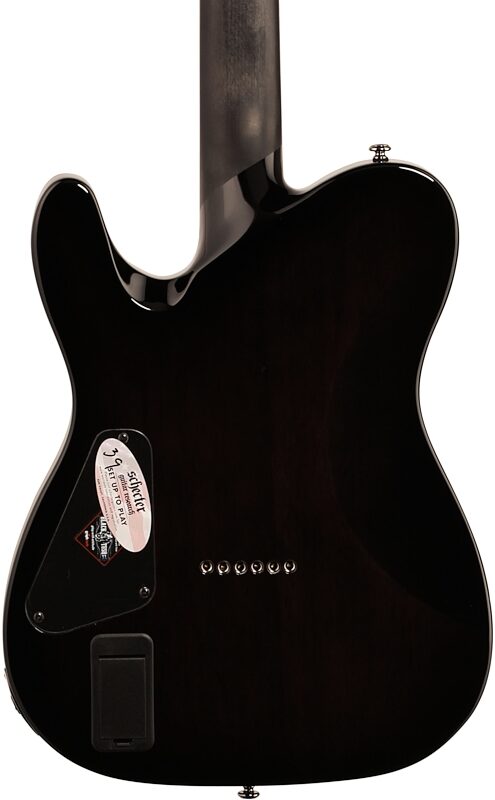Schecter Hellraiser Hybrid PT Electric Guitar, Transparent Black Burst, Body Straight Back