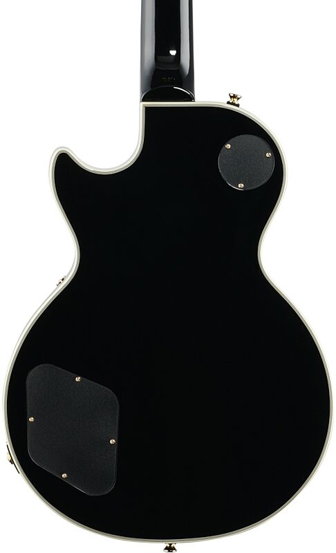 Epiphone Les Paul Custom Electric Guitar, Ebony, with Gold Hardware, Body Straight Back