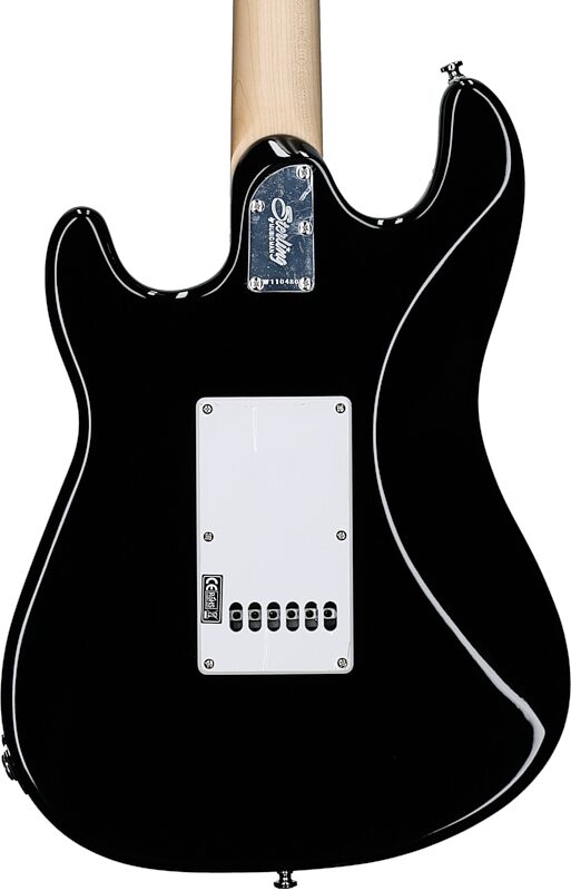 Sterling Intro Series Cutlass HSS Electric Guitar, Black, Body Straight Back