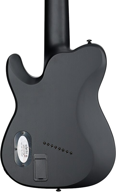 Schecter PT8MS Black Ops Electric Guitar, 8-String, Satin Black Open Pore, Body Straight Back