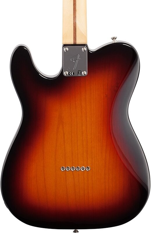 Fender Player Telecaster HH Pau Ferro Electric Guitar, 3-Color Sunburst, Body Straight Back