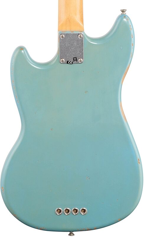 Fender JMJ Road Worn Mustang Electric Bass (with Gig Bag), Daphne Blue, Body Straight Back