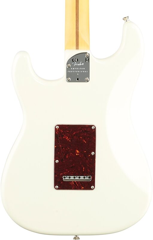 Fender American Pro II Stratocaster Electric Guitar, Maple Fingerboard (with Case), Olympic White, Body Straight Back