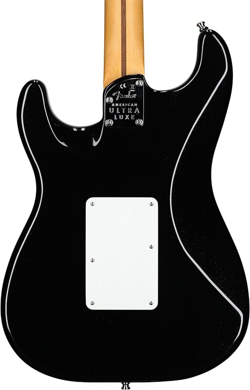 Fender American Ultra Luxe Stratocaster FR HSS Electric Guitar (with Case), Mystic Black, USED, Blemished, Body Straight Back