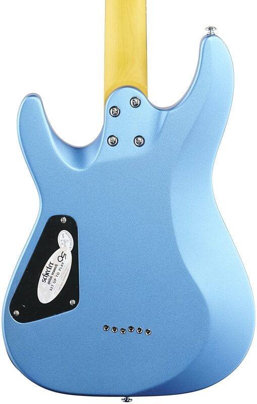 Schecter C-6 Deluxe Electric Guitar, Satin Metallic Light Blue, Body Straight Back