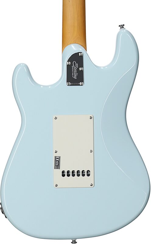 Sterling by Music Man CT30CHSS Cutlass HSS Electric Guitar, Daphne Blue, Body Straight Back
