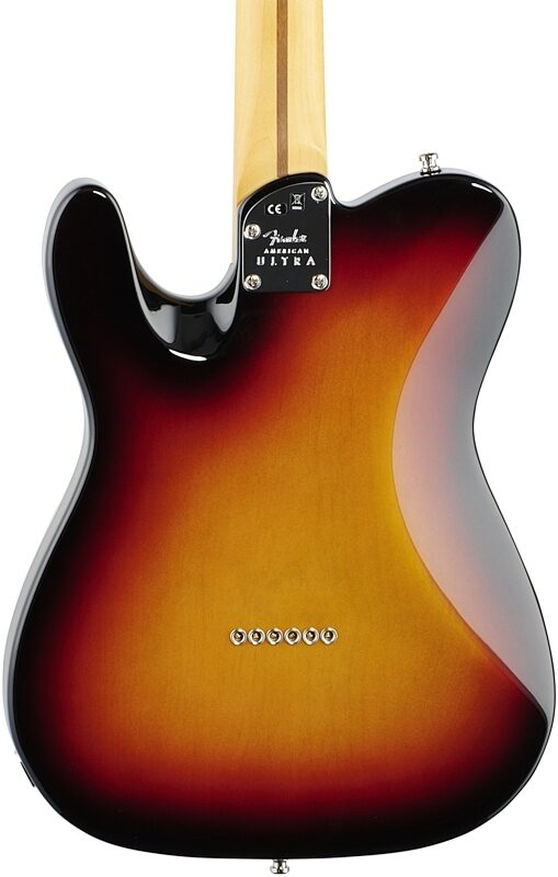 Fender American Ultra Telecaster Electric Guitar, Rosewood Fingerboard (with Case), Ultraburst, Body Straight Back