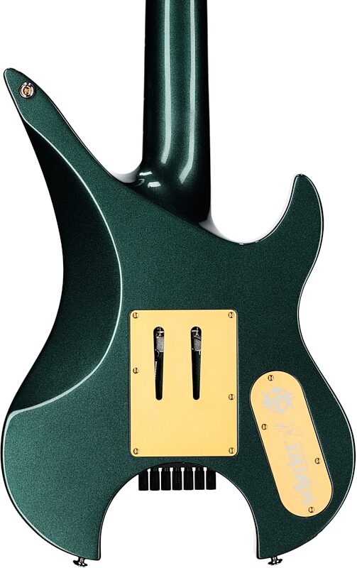 Schecter Synyster Gates 7 Headless Left-Handed Electric Guitar, Oak Green, Body Straight Back