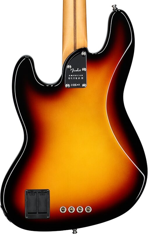 Fender American Ultra II Jazz Electric Bass, with Ebony Fingerboard (with Case), Ultraburst, Body Straight Back
