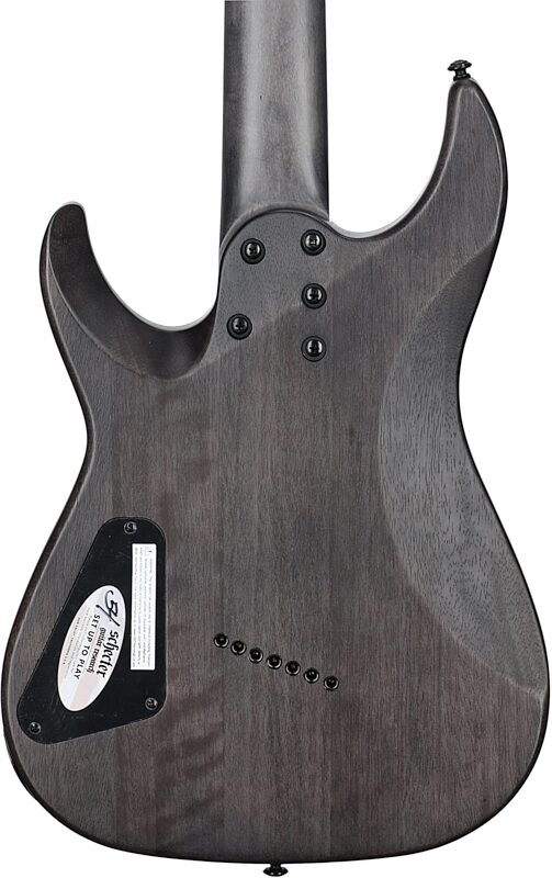 Schecter Omen Elite-7 Multiscale Electric Guitar, 7-String, Charcoal, Body Straight Back