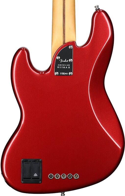 Fender American Ultra II Jazz V Electric Bass, 5-String, Maple Fingerboard (with Case), Sinister Red, Body Straight Back