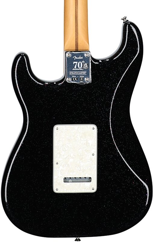 Fender 70th Anniversary Player Stratocaster Electric Guitar, Rosewood Fingerboard (with Case), Nebula Noir, Body Straight Back