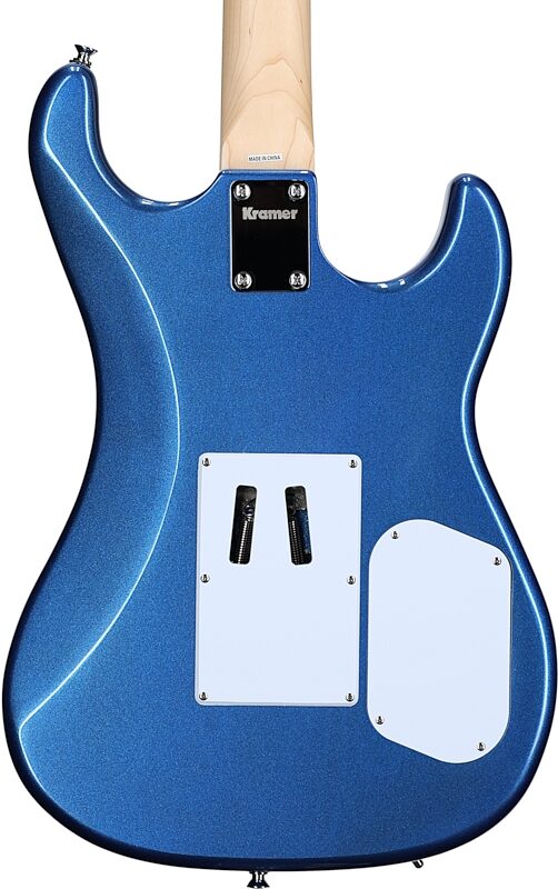 Kramer Pacer Classic Electric Guitar with Floyd Rose, Left-Handed, Radio Blue Metal, Body Straight Back