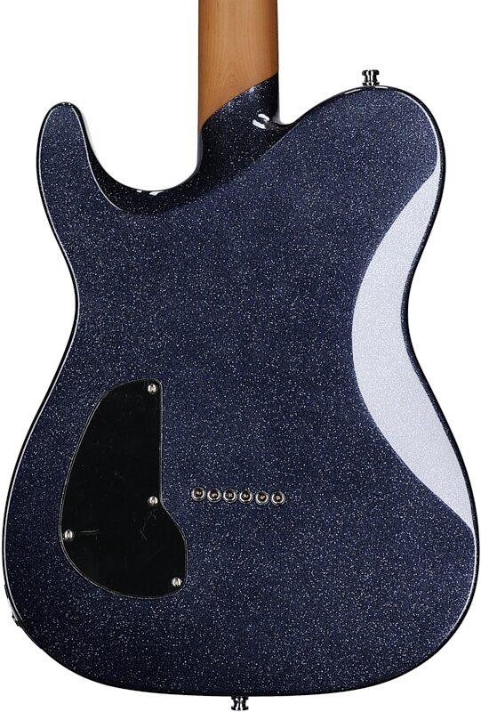 Chapman ML3 Traditional Semi-Hollowbody Pro Electric Guitar, Traditional Blue Sparkle, Body Straight Back