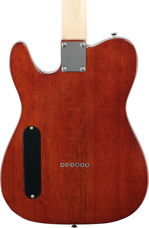 Michael Kelly 59 Thinline Electric Guitar, Natural Top, Spalted Maple, Body Straight Back
