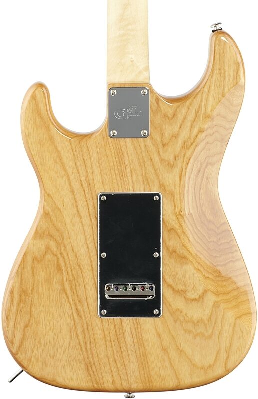 G&L Fullerton Deluxe Comanche Electric Guitar (with Gig Bag), Natural Ash, Body Straight Back