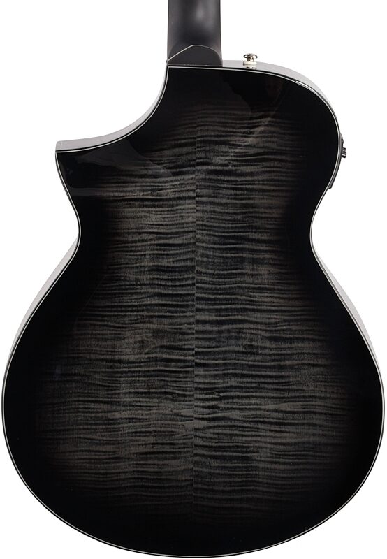 Ibanez AEWC400 Acoustic-Electric Guitar, Transparent Black Sunburst, Body Straight Back