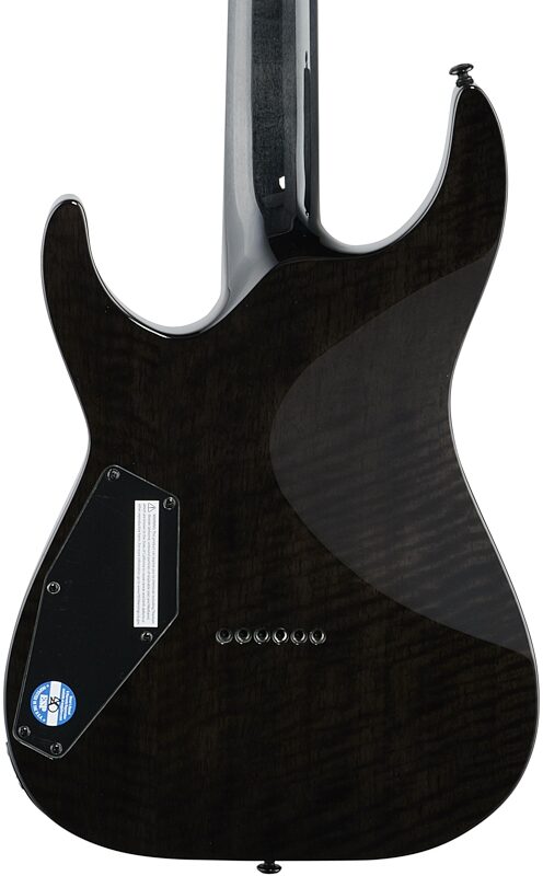 ESP LTD H-1001QM Electric Guitar, See-Thru Black, Body Straight Back