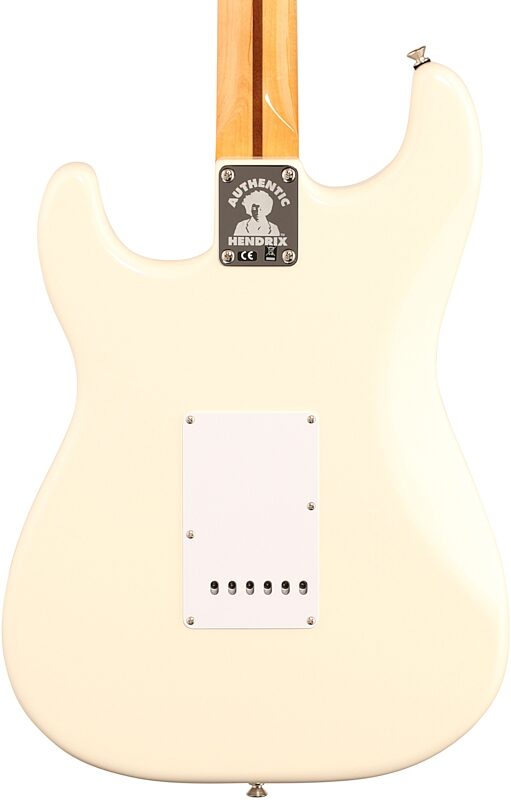 Fender Jimi Hendrix Stratocaster Electric Guitar, Olympic White, Body Straight Back