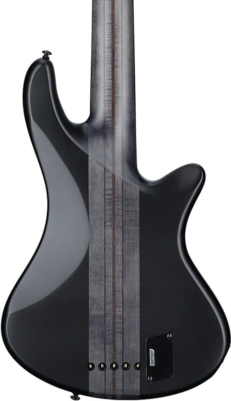 Schecter Stiletto Stealth-5 Pro Electric Bass, Left-Handed, Satin Black, Body Straight Back