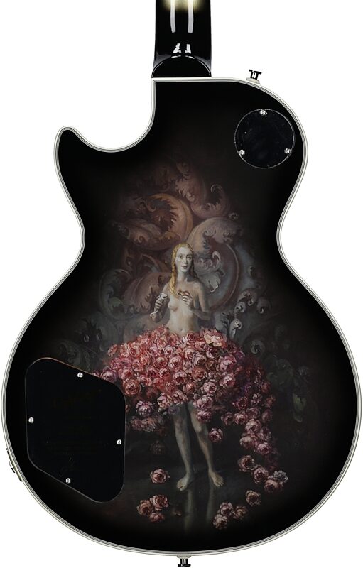 Epiphone Adam Jones Les Paul Custom Electric Guitar (with Case), &quot;Rose Skirt and a Mouse&quot; by Julie Heffernan, Blemished, Body Straight Back