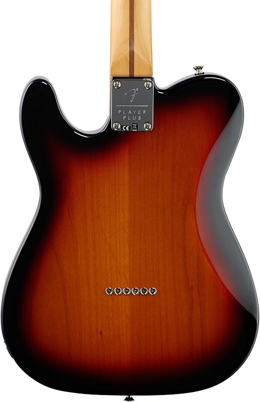 Fender Player Plus Nashville Telecaster Electric Guitar, Maple Fingerboard (with Gig Bag), 3-Color Sunburst, Body Straight Back