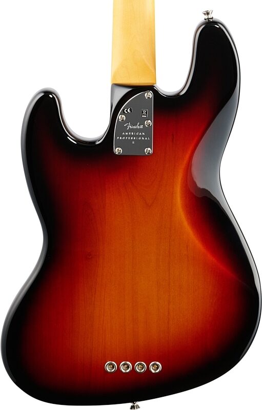 Fender American Professional II Jazz Bass, Rosewood Fingerboard (with Case), 3-Color Sunburst, Body Straight Back