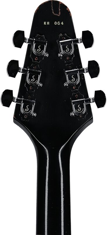 Gibson Custom Kirk Hammett 1979 Flying V Electric Guitar (with Case), Ebony, Serial Number KH 064, Headstock Straight Back