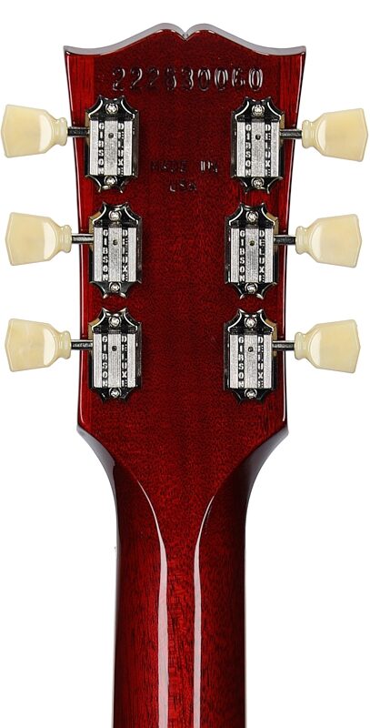 Gibson Les Paul Standard 50s Custom Color Electric Guitar, Figured Top (with Case), Cherry, Serial Number 222830060, Headstock Straight Back
