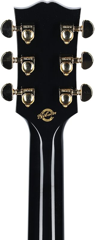 Gibson Custom J-45 Acoustic-Electric Guitar (with Case), Ebony, Serial Number 22963031, Headstock Straight Back