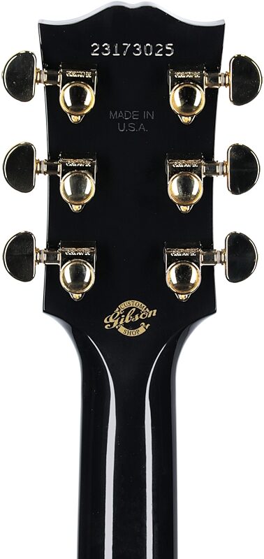Gibson Custom Shop SJ200 Custom Jumbo Acoustic-Electric Guitar (with Case), Ebony, Serial Number 23173025, Headstock Straight Back