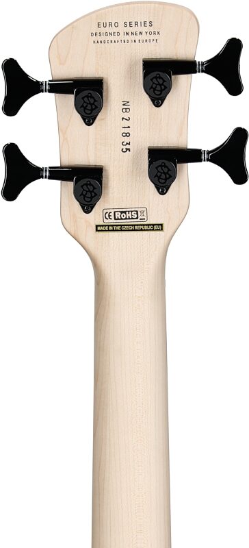Spector Euro4 LX Bolt-On Bass Guitar (with Gig Bag), Nightshade Matte, Serial Number ]C121NB21835, Headstock Straight Back