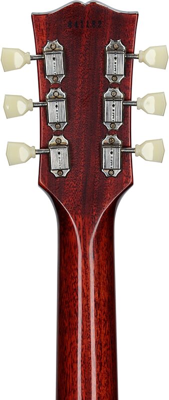 Gibson Custom 1958 Les Paul Standard Reissue Electric Guitar (with Case), Washed Cherry Sunburst, Serial Number 841182, Headstock Straight Back