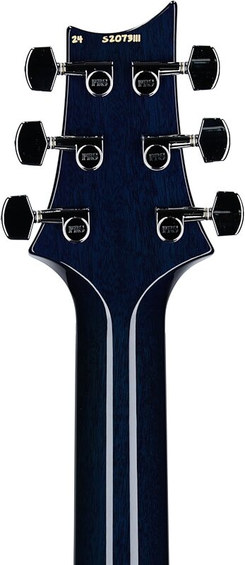 PRS Paul Reed Smith S2 Custom 24 Quilt Electric Guitar (with Gig Bag), Makena Blue, Serial Number S2073111, Headstock Straight Back