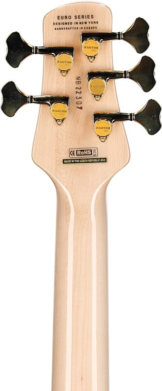 Spector Euro 5 Custom Bass Guitar (with Gig Bag), Natural Gloss, Serial Number ]C121NB22307, Headstock Straight Back