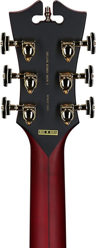 D'Angelico Deluxe Bobby Weir 3 Electric Guitar, Satin Transparent Wine, Serial Number W2401383, Headstock Straight Back