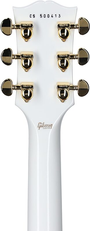 Gibson Les Paul Custom Electric Guitar (with Case), Alpine White, Serial Number CS500413, Headstock Straight Back