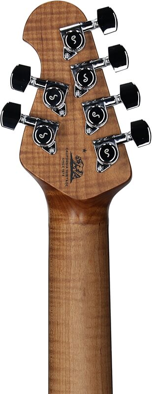 Ernie Ball Music Man Maple Top Luke 4 HH Electric Guitar (with Gig Bag), Afterburn, Serial Number H08890, Headstock Straight Back
