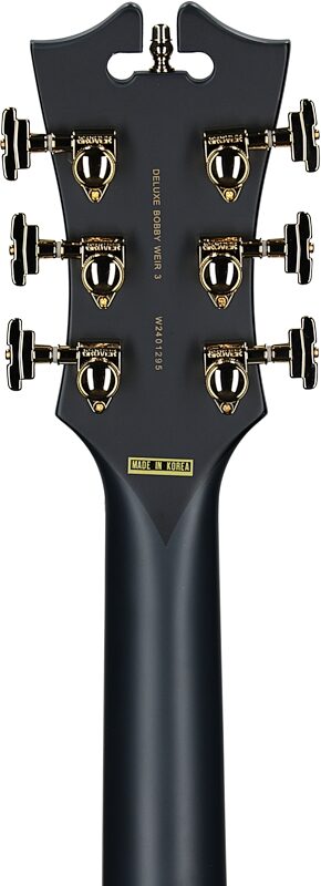 D'Angelico Deluxe Bobby Weir 3 Electric Guitar, Matte Stone, Serial Number W2401295, Headstock Straight Back