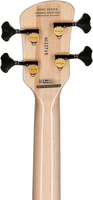 Spector Euro 4 Custom Electric Bass (with Gig Bag), Natural Gloss, Serial Number 21211nb22745, Headstock Straight Back