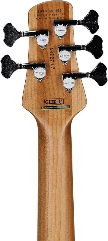 Spector Euro 5 RST Electric Bass, 5-String (with Gig Bag), Zebrawood Natural Matte, Serial Number NB22777, Headstock Straight Back