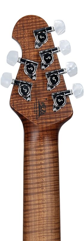 Ernie Ball Music Man John Petrucci JP15 Electric Guitar (with Gig Bag), Purple Nebula Flame, Serial Number H08351, Headstock Straight Back
