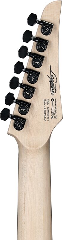 Legator Ninja 7 Multi-Scale Guitar, Black Quilted Maple, Headstock Straight Back