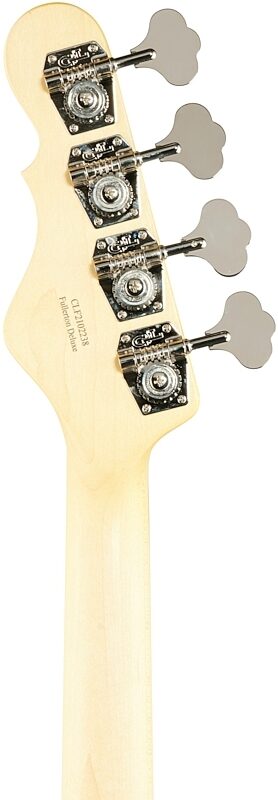 G&L Fullerton Deluxe LB-100 Bass Guitar (with Gig Bag), Fullerton Red, Headstock Straight Back