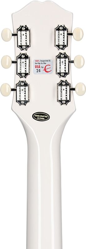Epiphone Yungblud SG Junior Electric Guitar (with Case), Classic White, Headstock Straight Back
