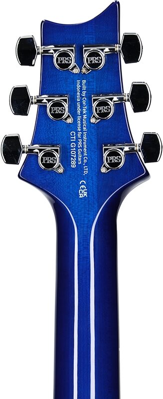 PRS Paul Reed Smith SE Custom 24 Electric Guitar (with Gig Bag), Lake Blue, Headstock Straight Back