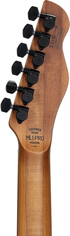 Chapman ML1 Pro Modern Electric Guitar, Liquid Teal Satin Metallic, Headstock Straight Back