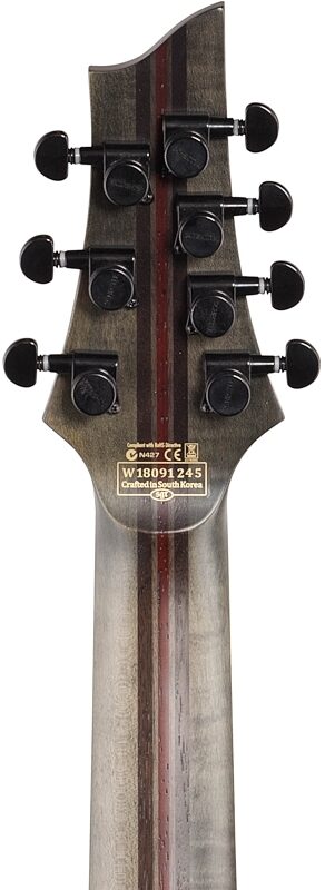 Schecter C-7 SLS Elite Electric Guitar, 7-String, Evil Twin, Headstock Straight Back
